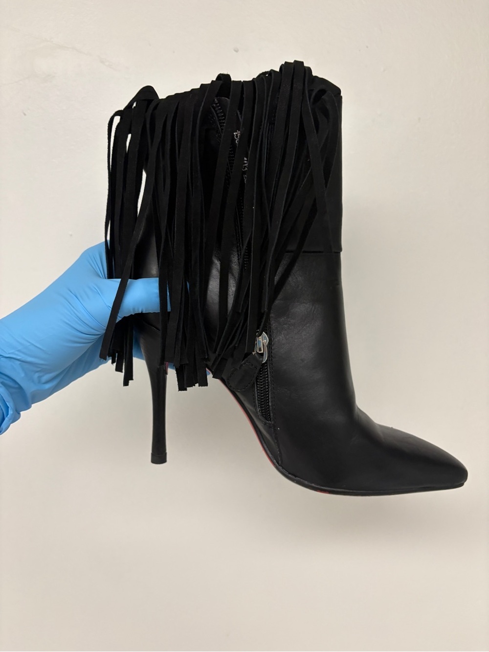 BB.GG Italy Fringed Leather Heeled Booties size 6 - Picture 13 of 13